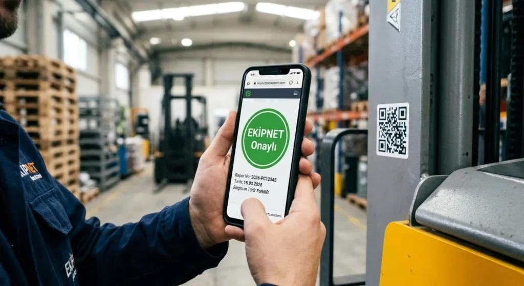 EKİPNET sistemine kayıtlı ve karekodlu dijital periyodik kontrol raporu doğrulama