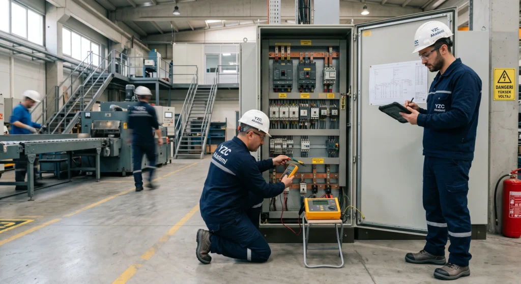 İş sağlığı ve güvenliği kapsamında fabrika elektrik tesisatı topraklama ölçümü ve pano kontrolleri